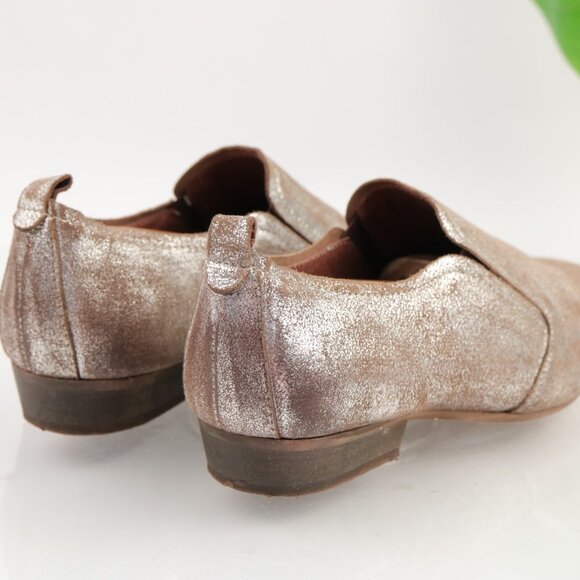 Seychelles Womens Bootie Size 8 Distress Silver Metallic Slip On Shoes Point Toe - Picture 3 of 12